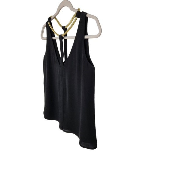 BCBGMaxAzria Nydia Black Gold Collar Flowy Tank Top Women's Size XXS - Picture 3 of 8